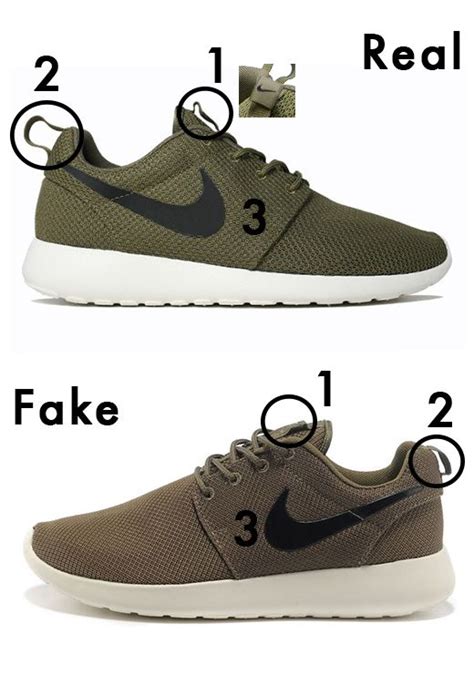 how to tell nike roshe real from fake|are nike shoes real leather.